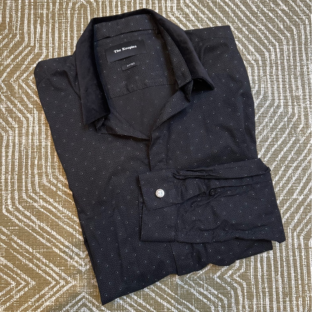 The Kooples Fitted Velvet Collar Shirt